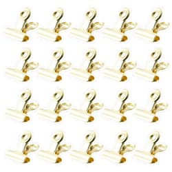 Bonsicoky 30 Pcs Metal Bulldog Clips, Bull Binder Paper Clips for Tags Shops, Office and Home, Gold, 22mm