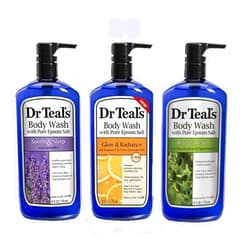 Dr Teal's Body Wash Variety Gift Set (3 Bottles, 24 oz ea) - Soothe & Sleep, Glow & Radiance, and Relax & Relief - Lavender, Citrus, & Eucalyptus Scents - Essential Oils & Epsom Salts for Relaxation