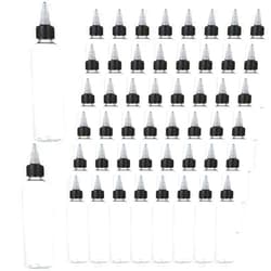 LISHINE 50 Pack 4oz Plastic Squeeze Bottles with Twist Top Cap, Boston Dispensing Bottles Small Twist Top Applicator Bottle, Mini Squeeze Bottles for Paint, Glue, Crafts, Ink, Liquids, Oil