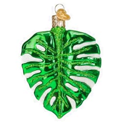 Old World Christmas Monstera Leaf Glass Hanging Ornament