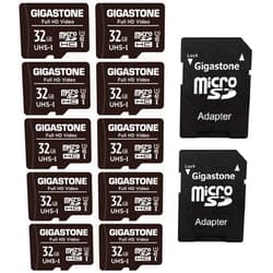 GIGASTONE 32GB 10-Pack Micro SD Card, Full HD Video, Surveillance Security Cam Action Camera Drone, 90MB/s Micro SDHC UHS-I U1 C10 Class 10
