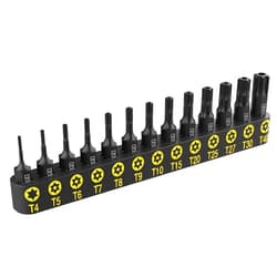 LEXIVON 13-Piece Tamper Resistant Star Bits, Premium S2 Alloy Steel, T4 - T40 | Impact Grade Security Torx Bit Set, 1/4-inch Hex Shank (LX-301)