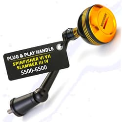 MARVELURE Power Handle for Penn Spinfisher VI VII Slammer III IV (Not for Spinfisher Long Cast) (Black, Slammer/Spinfisher 5500-6500 Thread)
