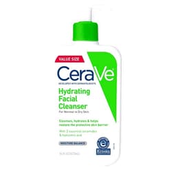 CeraVe Hydrating Facial Cleanser, Moisturizing Face Wash For Dry Skin, Hyaluronic Acid + Ceramides + Glycerin, Hydrating Cleanser For Normal To Dry Skin, National Eczema Association Certified