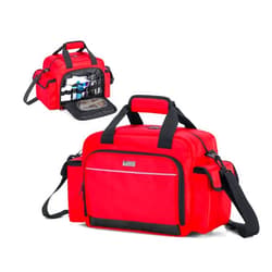 Trunab Home Health Nurse Bag Empty, Portable Medical Supplies Shoulder Bag for Hospice, Home Visit, Hospital Interns, Red, Bag Only