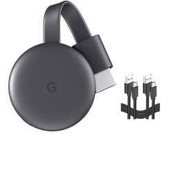 Google Chromecast - Streaming Device with HDMI Cable - Stream Shows, Music, Photos, and Sports from Your Phone to Your TV with Extra Cable- Charcoal