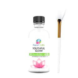 Planet Eden 40% Glycolic Acid Chemical Peel Kit with Fan Brush - Peel for Wrinkles, Enlarged Pores, Dark marks, Sun Damage