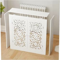 Generic Decoration Radiator Cover for Home, White Modern Radiator Covers, Steam Heating Cabinet Shelf, Heater Shelve Hide Cluttered Pipes for Living Room, Bedroom, Bathroom(L19.7xH23.6xW5.9in)