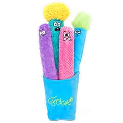 GURU Pet Fry Guy: 5 Piece Set - Medium - 4 Plush Dog Toys w/Holder, Squeaks & Crinkles, Fry Shape Characters, Durable Fabric, Chew-Fetch-Thrash-Play