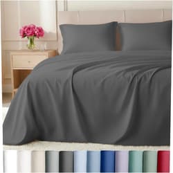 California Design Den Split King Sheets for Adjustable Bed - Buttery Soft 800 Thread Count, 100% Cotton Set, Sateen Bedding Set with Durable Twin XL Fitted Sheets - Grey