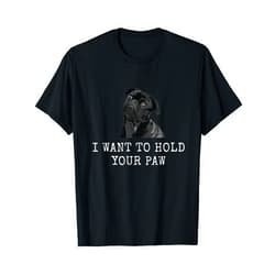 Pug Mom and Frenchie Dad Dog Lovers Apparel I Want To Hold Your Paw Funny Dog Dad and Dog Mom Men Women T-Shirt