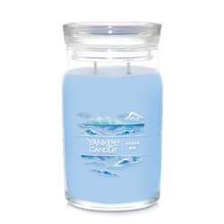 Yankee Candle Ocean Air Scented, Signature 20oz Large Jar 2-Wick Candle, Over 60 Hours of Burn Time