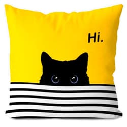 Likjad cat pillow covers, Cat Gifts for Women,Cat Mom Gifts,Cat Throw Pillow Covers 18x18,Cat Pillow Case, yellowe Cat Throw Pillows covers, Black Cat Gifts for Cat Lovers, cat gifts for cat lovers (yelllow)
