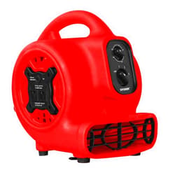 XPOWER P-230AT Mini Mighty 1/4 HP 925 CFM Centrifugal Air Mover, Carpet Dryer, Floor Fan, Blower, Stackable, Daisy Chain, for Water Damage Restoration, Janitorial, Plumbing, Home Use, Red