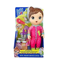 Baby Alive Mix My Medicine Baby Doll, Dinosaur Pajamas, Drinks and Wets, Doctor Accessories, Brown Hair Toy for Kids Ages 3 and Up