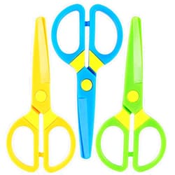 LovesTown 3PCS Preschool Training Scissors, Plastic Safety Scissors Toddler Scissors Craft Scissors for Kids Art Supplies