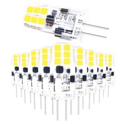 Hanbaak G4 LED Bulb, G4 12V Bi Pin Base 20W Halogen Bulb Replacement, Daylight White 6000K Non-Dimmable, 10-Pack