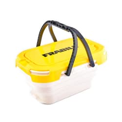 Frabill Collapsible Live Bait Bucket, 6 qt Capacity, Collapses to Same Size as Plano 3700 Stowaway, Comfortable Handles