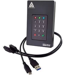 Apricorn 2TB Aegis Fortress L3- FIPS Level 3 Validated USB 3.0 Hardware Encrypted Portable Drive (AFL3-2TB) , black