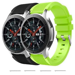 Nacorulu Band Compatible for Samsung Galaxy Watch 46mm Bands/Galaxy Watch 3 45mm/Gear S3 Classic/Gear S3 Frontier, 22mm Smart Watch Silicone Band for Women Men (2 PACK)