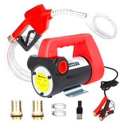 Vevitts 12 Volt Fuel Transfer Pump, Diesel Transfer Pump with Auto Shut off Nozzle & Hoses for Diesel, Kerosene, Machine, Transformer Oil, 12 GPM Self Priming DC Electric Diesel Fuel Transfer Pump Kit
