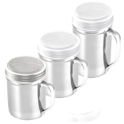 CUSINIUM [10oz, 10oz, 14oz] Cinnamon Sugar Shakers - With Lid - With Handle - Fine Mesh Dredge Bundle - For Vanilla, Flour, Sugar Powder