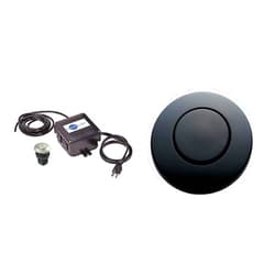 InSinkErator STS-OOSN Garbage-disposals, Satin Nickel & STC-MTBLK Push SinkTop Switch Button, Matte Black