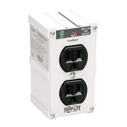 Tripp Lite Isobar ISOBLOK2-0 Heavy Duty Outlet Extender, Wall Power Strip Surge Protector, 2 Outlets, Direct Plug-in, White, Metal Power Strip, Industrial Garage Work Shop Bench
