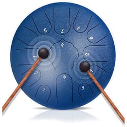 NBMICSO Steel Tongue Drum- 13 Note 12 Inches C-key Rain Drum Sound Healing Instruments - Handpan Drum for Meditation Entertainment Musical Education Concert Mind Healing Yoga (Navy Blue)