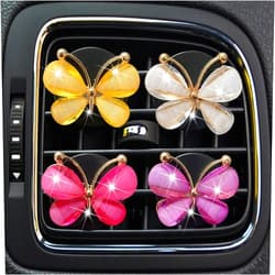 Bestchoice000 Cute Butterfly Air Vent Clips, 4 Pcs Car Air Fresheners Vents Clips for Women Car Air Conditioning Outlet Clip Cute Car Decor Interior Cute Car Accessories for Women Girls (White, Pink, Purple, Yellow )