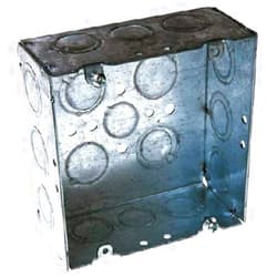 Hubbell Raco (8257 - Pack of Two) Hubbell-Raco 2-1/8-Inch Deep, 1/2-Inch and 3/4-Inch Side Knockouts Welded 4-11/16-Inch Square Box