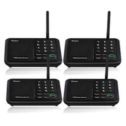 Wuloo Intercoms Wireless for Home 5280 Feet Range 10 Channel 3 Code, Wireless Intercom System for Home House Business Office, Room to Room Intercom, Home Communication System (4 Units Set, Black)