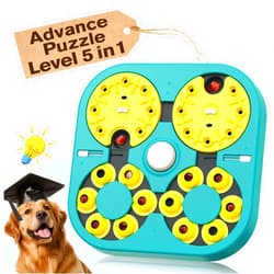 KADTC Advance Puzzle Toys for Smart Dog Level 5 in 1 Complicated Difficult Challenging Puzzles Small/Medium/Large Dogs Brain Mental Stimulation Puppy Boredom Busters Enrichment Interactive Game