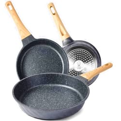 YIIFEEO Frying Pans Nonstick, Induction Frying Pan Set Granite Skillet Pans for Cooking Omelette Pan Cookware Set with Heat-Resistant Handle, Christmas Gift for Women (8