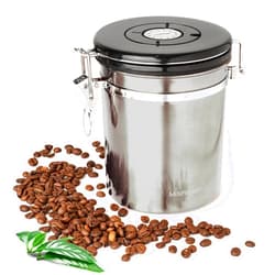 Mixpresso 16 Oz Coffee Canister, Stainless Steel Airtight Coffee Container, Ground Coffee Bean Storage with Date Tracker, Vacuum Sealed Espresso Airtight Container, Coffee Jar, Sugar Container