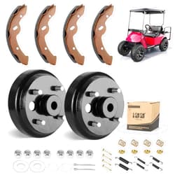 10L0L Golf Cart Brake Hub Drum Kit for EZGO TXT Electric 1997-2008, Includes Brake Drums Brake Shoes Spring Kits, OEM 19186G1 70794G01 70795G01