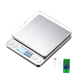 KUBEI Upgraded Large Range Small Kitchen Scale, USB Charging Mini Food Electronic Scale, High Accuracy Cooking Scale, Pocket Scale with LCD Display, 1kg/0.01