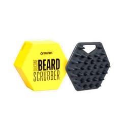 TOOLETRIES Beard Scrubber - Silicone Beard Brush & Exfoliator for Men, Deep Cleans & Unclogs Pores, Ergonomic Handle Design, Removes Beardruff - Charcoal