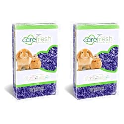 Carefresh 99% Dust-Free Purple Natural Paper Small Pet Bedding with Odor Control, 23 L (Pack of 2)