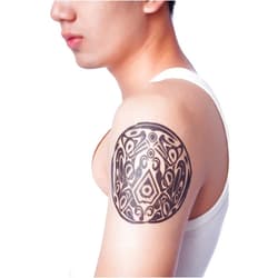 Yeeech Temporary Tattoos Wolf Pack for Men Waterproof America Traditional Geometric Shapes Small Long Lasting Black Green (2 Sheets)