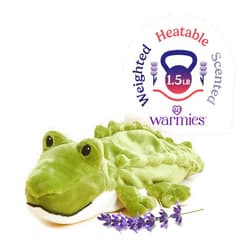 warmies Microwavable & Weighted Stuffed Animals, Alligator - Heated Stuffed Animal Plushie for Warmth & Comfort - Cute Soft Plush Toys for Boys, Girls, Babies & Toddlers