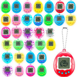 Jerify 36 Pieces Virtual Electronic Digital Pet Toys Retro Handheld Game Nostalgic 90s Toy with Key Chain for Boys Girls
