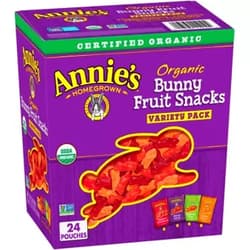 Annie's Homegrown Annie's Organic Bunny Fruit Snacks, Variety Pack, Gluten Free, Vegan, 24 Ct fruit snacks 24 ct
