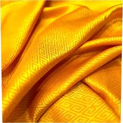 VINSILK Pure Mulberry Silk Fabric, Gold Pattern Silk, Fabric for Clothes, Silk for Sewing, Silk Apparel Fabric, Handmade Silk, Dress Making, Size of 0.5 Yards, Cut in Continuous Yards.