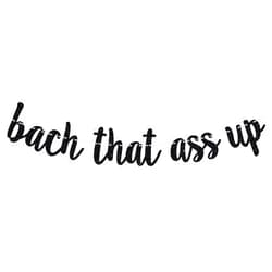 Ferastar Bach That Ass Up Banner, Bachelorette Banner, Bach and Boozy Bunting Sign, Bachelorette Bridal Shower Wedding Party Decorations Black Glitter