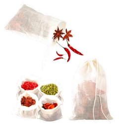 PEUTIER 24pcs Spice Bags for Cooking Soup, 6x4 Inch Herb Seasoning Bags, Reusable Empty Tea Brew Filter Sachet Bags, Muslin Canning Straining Bags, Gravy Cheesecloth Drawstring Bags, Natural Cotton Cloth