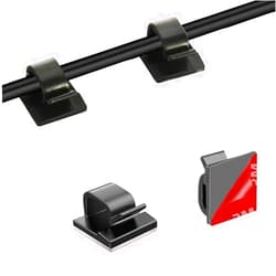 KoberrLi 100Pcs Reusable Fastening Cable Holder Clips and Cable Organizers Wire Clips by L-BOST, Small Cable Management Clips and Cord Clips for Office Home Car(Black)