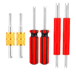 PEUTIER 6pcs Valve Core Wrench Tool, Single & Dual Head A/C Valve Core Extractor Air Conditioning Line Repair Removal Tools Valve Core Remover for Car Bicycle RV Truck HVAC Air Conditioner