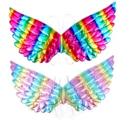 LUOZZY 2 Pcs Rainbow Unicorn Wings for Kids Princess Rainbow Wings Angel Wings Costume Accessories Birthday Carnival Cosplay Party