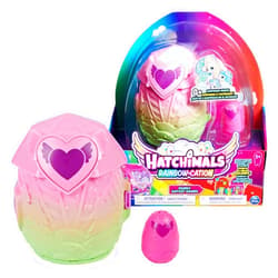 HATCHIMALS CollEGGtibles, Rainbow-Cation Family Hatchy Home Playset with 3 Characters and up to 3 Surprise Babies (Style May Vary), Kids’ Toys for Girls